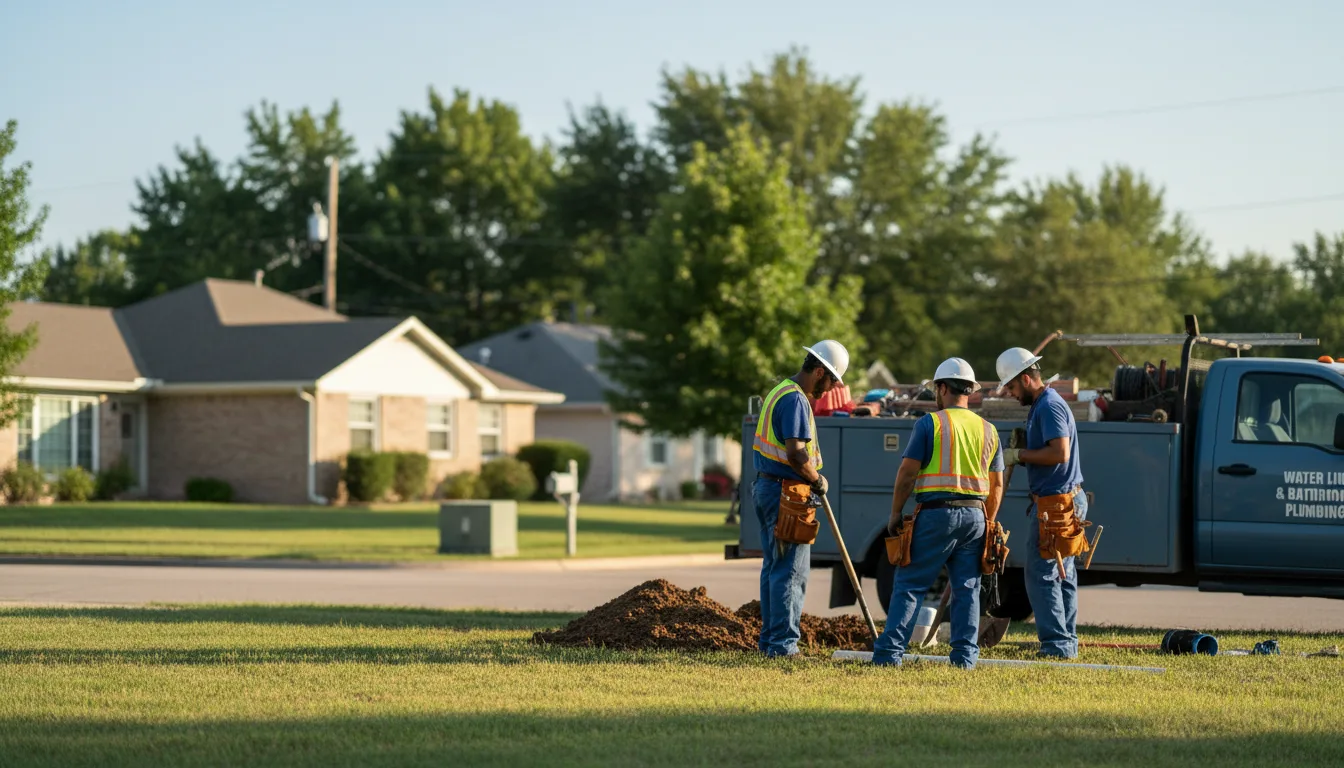 Residential water line and bathroom plumbing service in Holbrook, PA